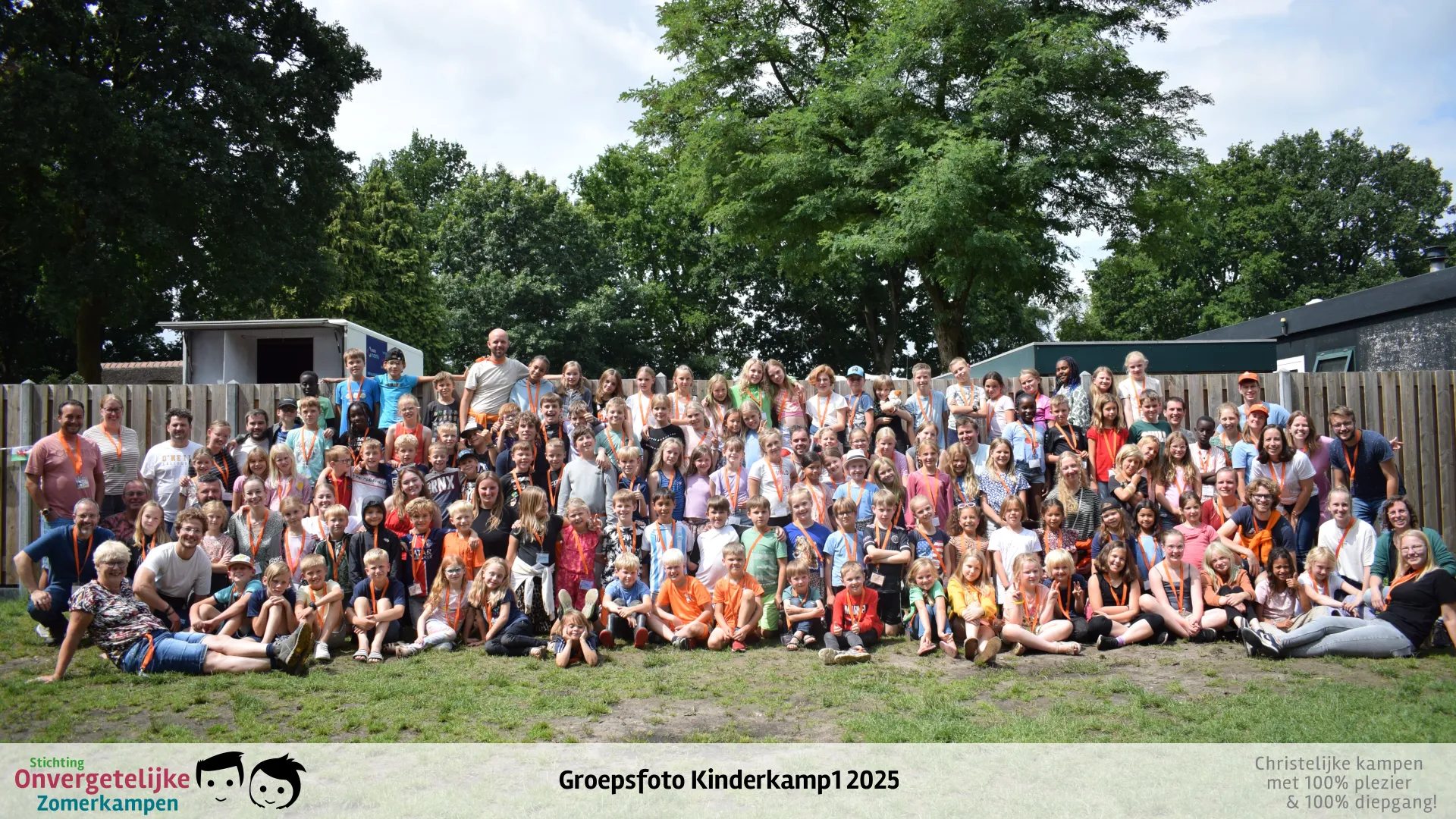 Groepsfoto van Kinderkamp week 1 in 2025