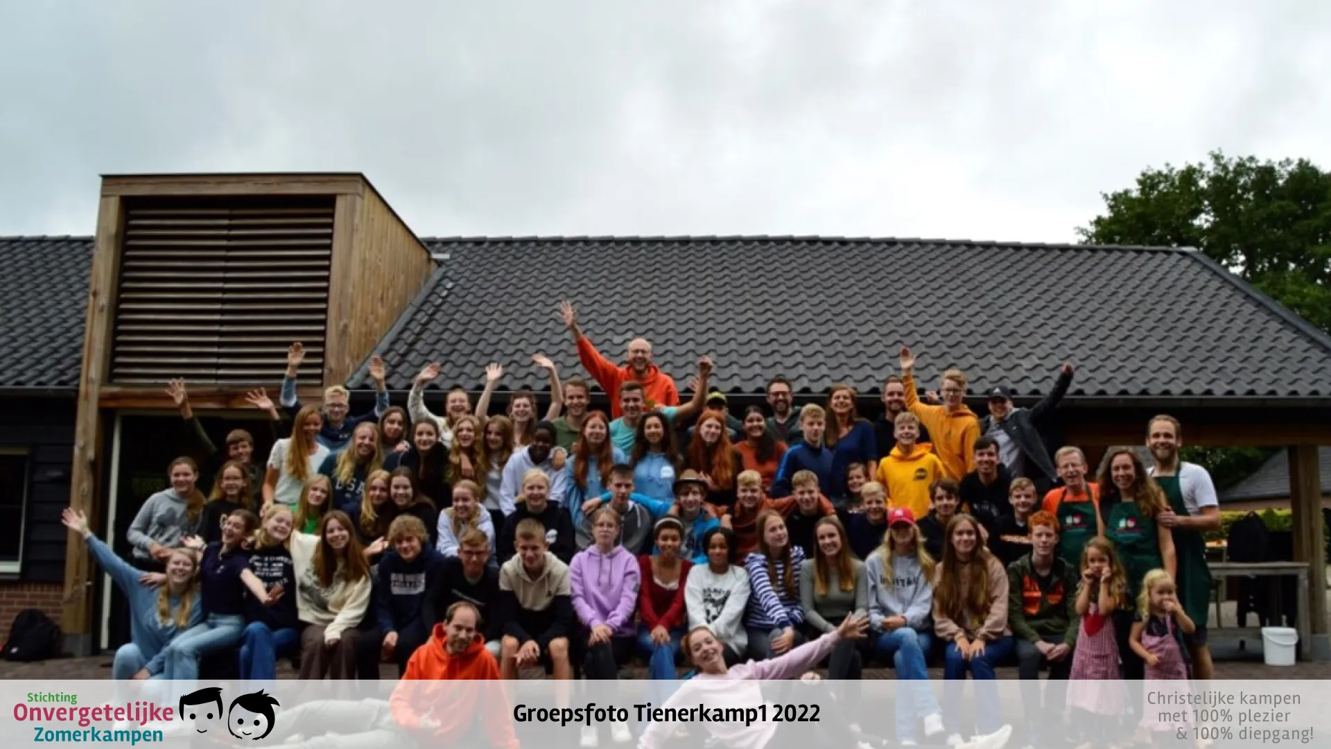 Groepsfoto van Tienerkamp week 1 in 2022