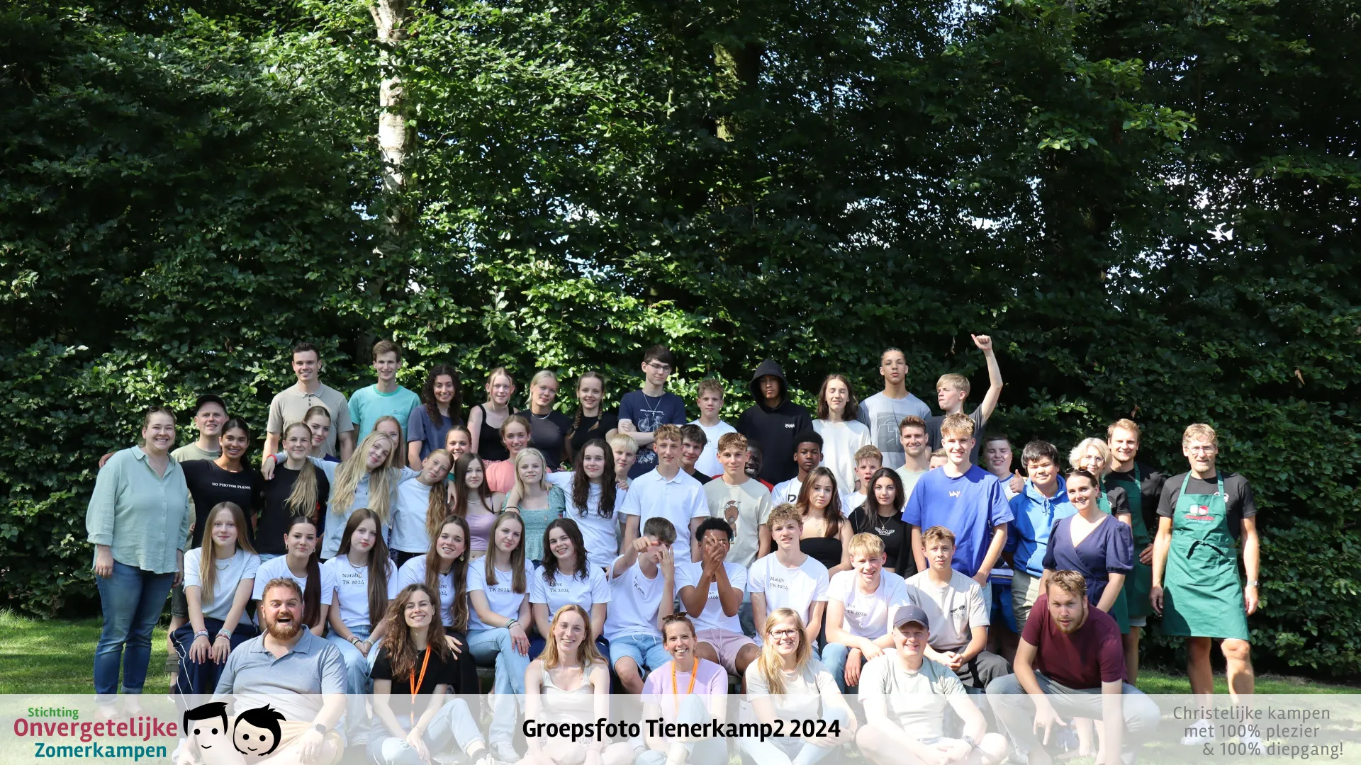 Groepsfoto van Tienerkamp week 2 in 2024