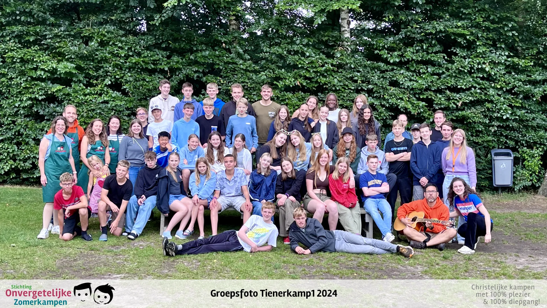 Groepsfoto van Tienerkamp week 1 in 2024