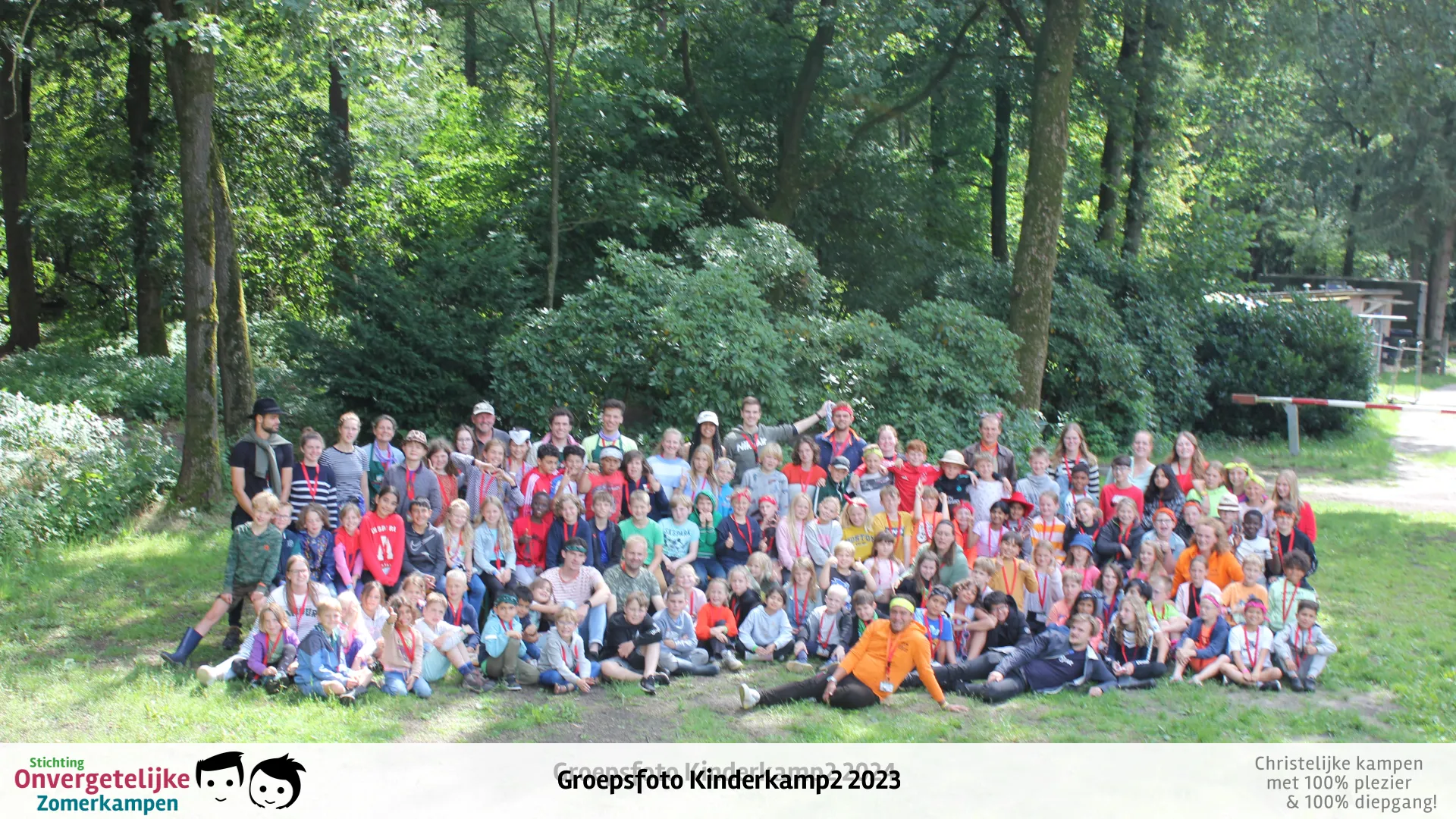 Groepsfoto van Kinderkamp week 2 in 2023
