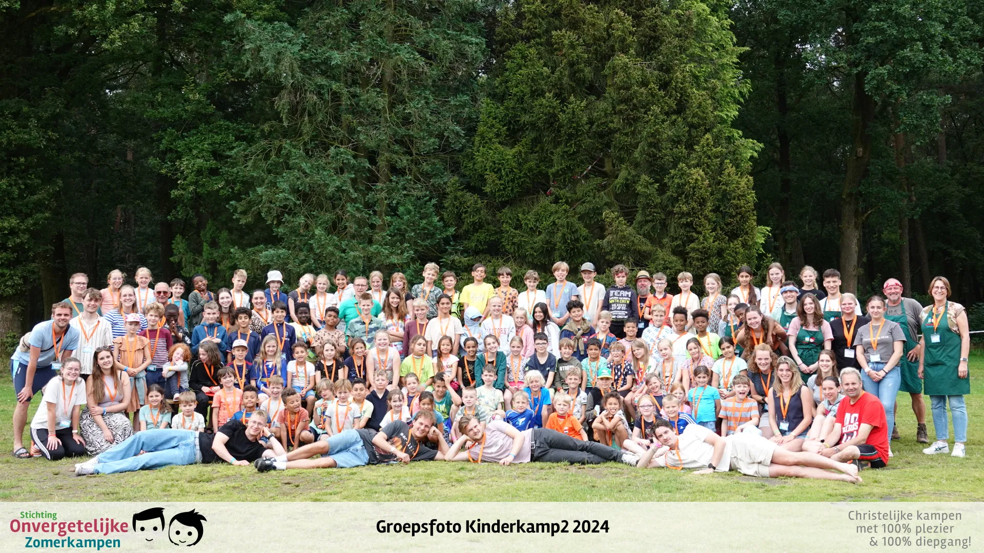 Groepsfoto van Kinderkamp week 2 in 2024