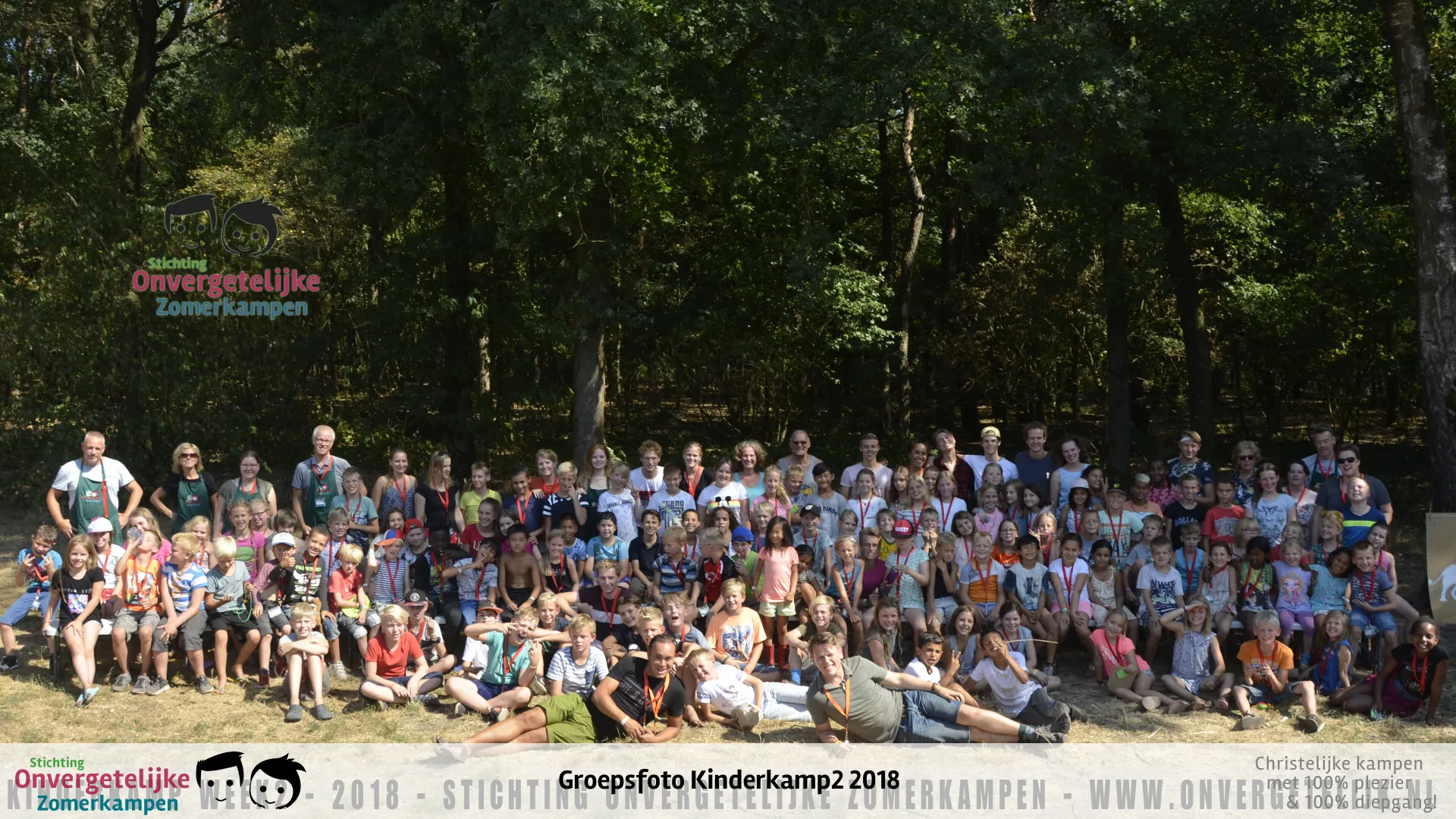 Groepsfoto van Kinderkamp week 2 in 2018