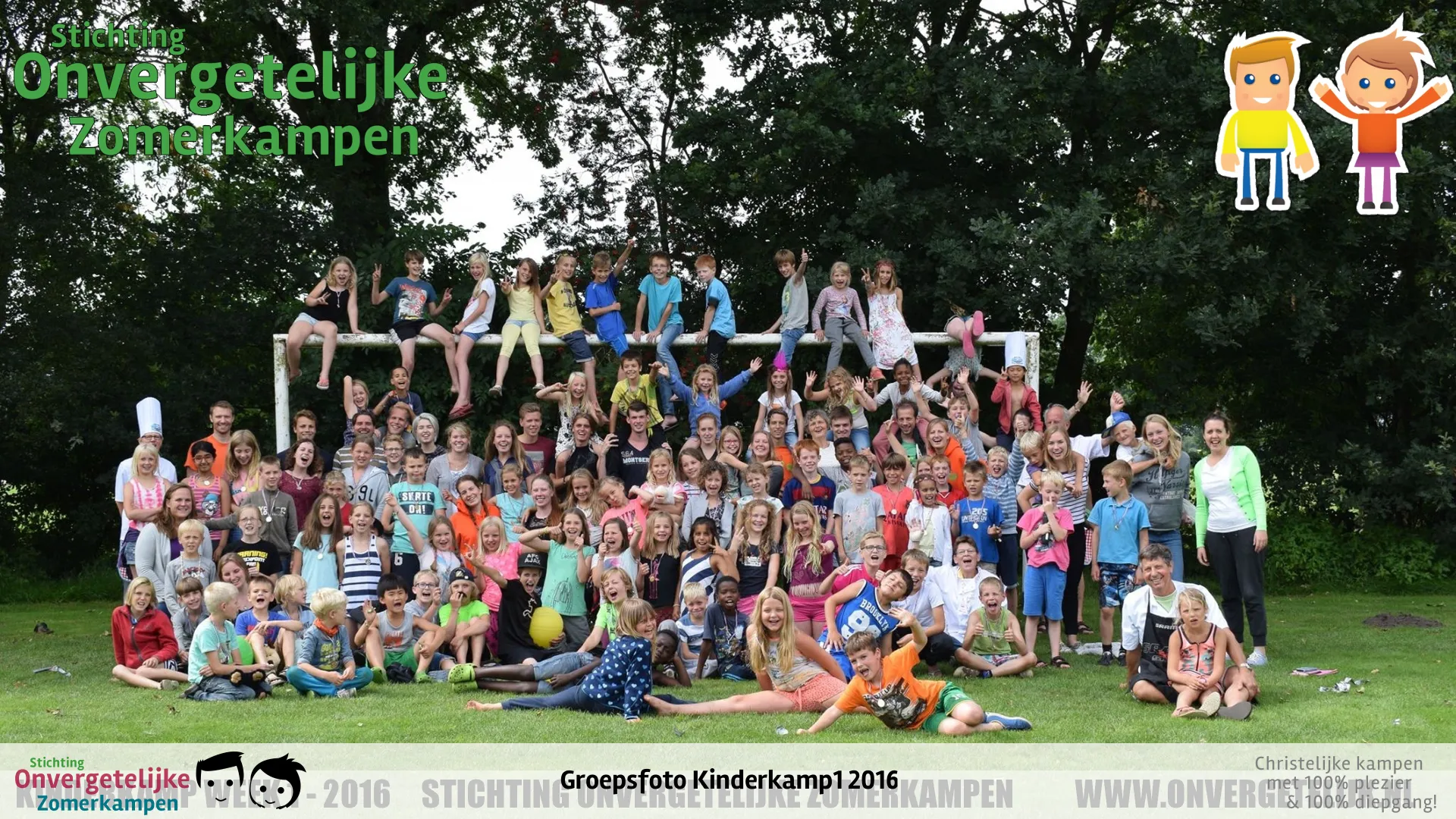 Groepsfoto van Kinderkamp week 1 in 2016