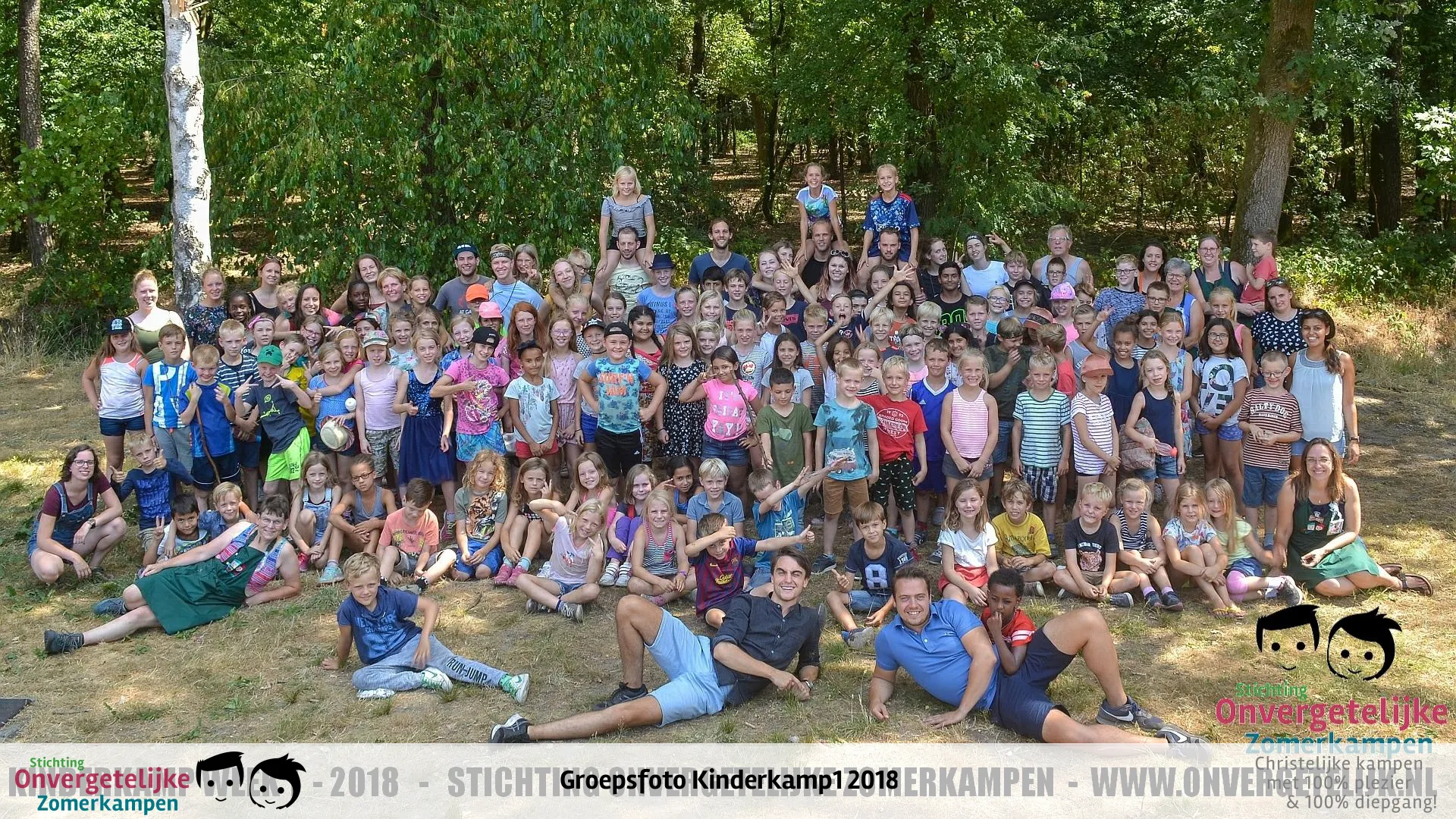Groepsfoto van Kinderkamp week 1 in 2018
