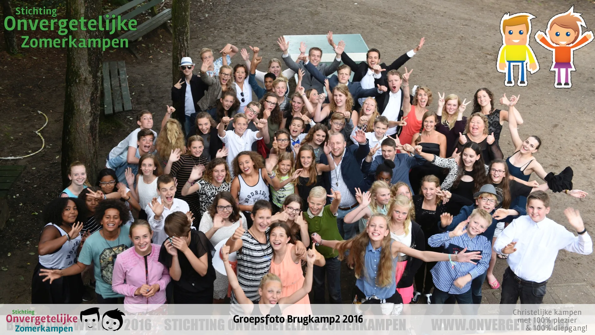 Groepsfoto van Brugkamp week 2 in 2016