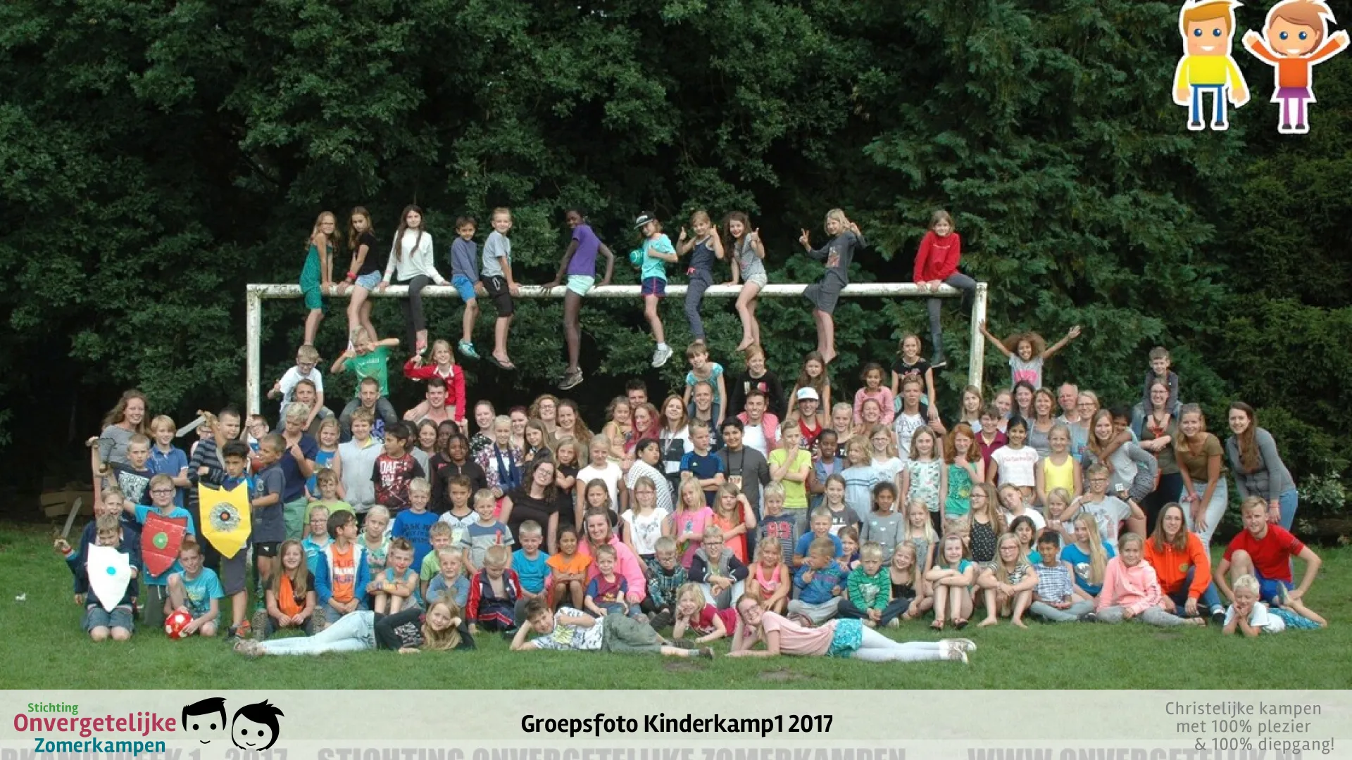 Groepsfoto van Kinderkamp week 1 in 2017