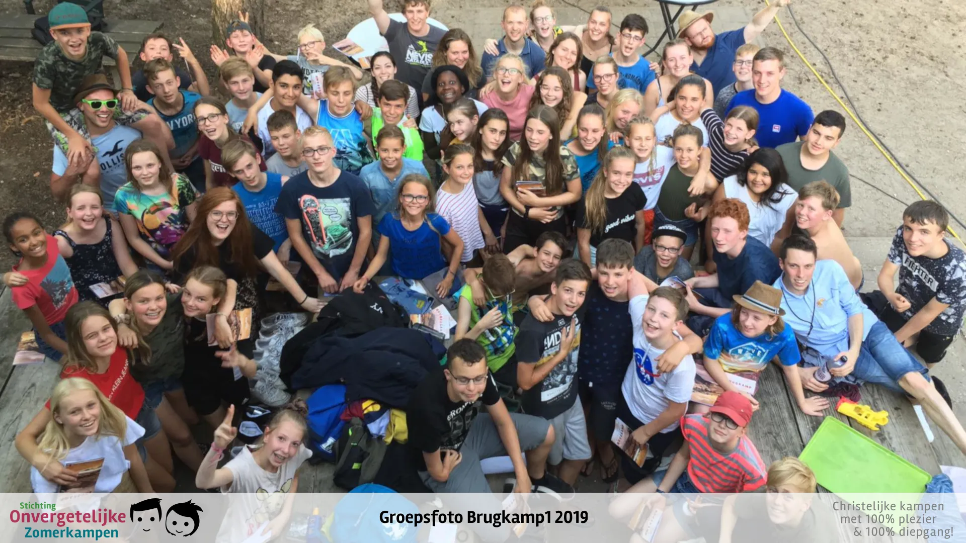 Groepsfoto van Brugkamp week 1 in 2019