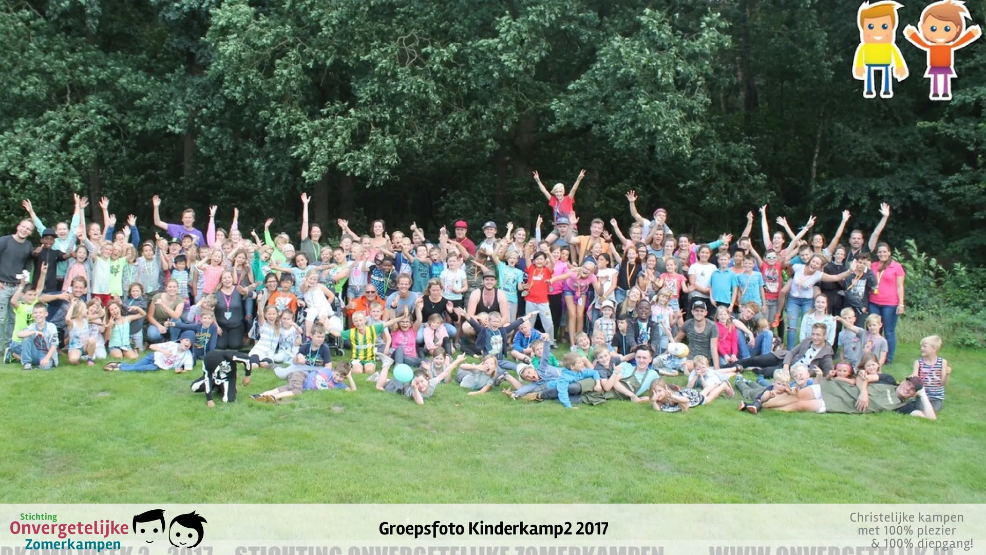 Groepsfoto van Kinderkamp week 2 in 2017
