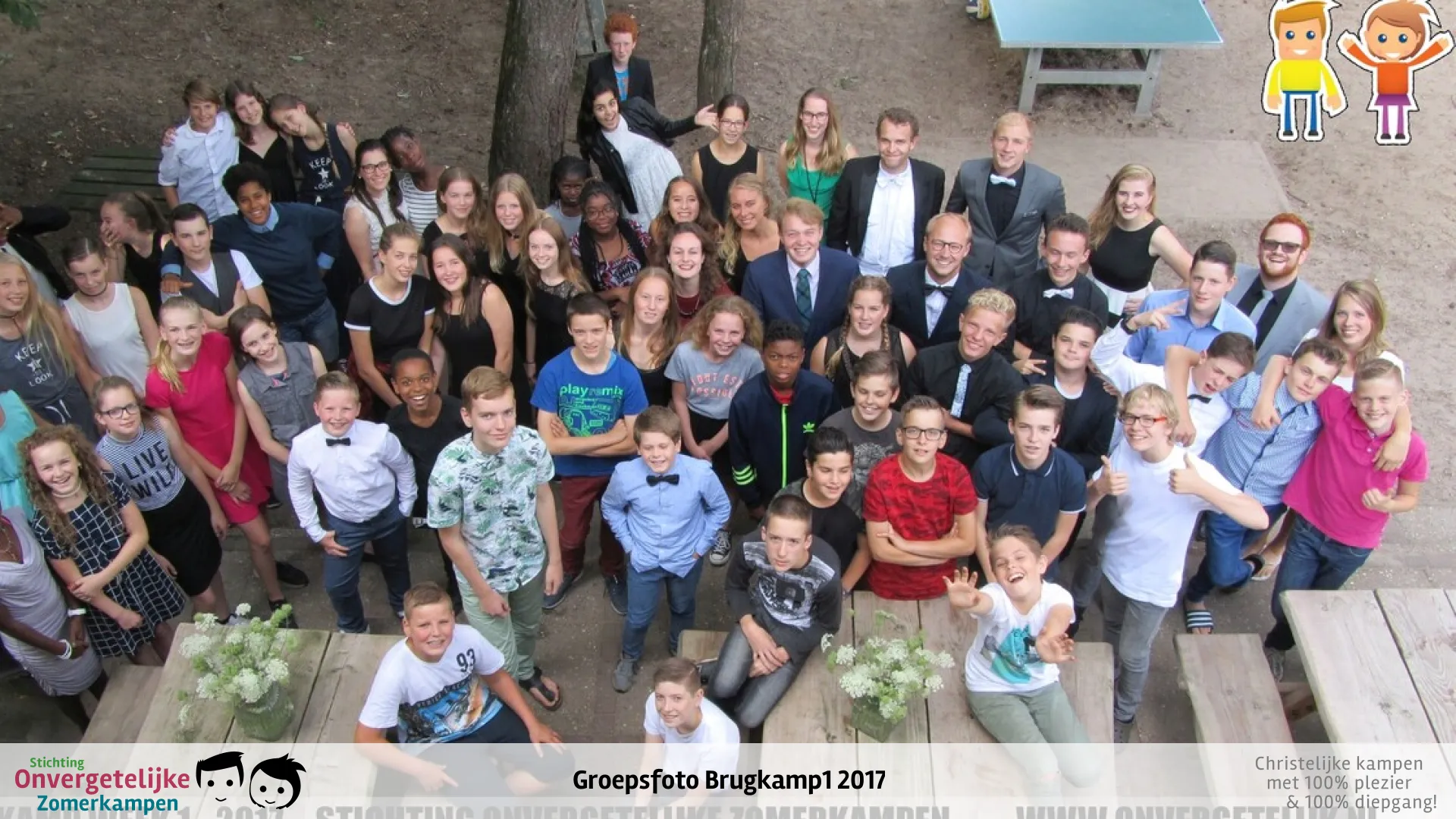 Groepsfoto van Brugkamp week 1 in 2017
