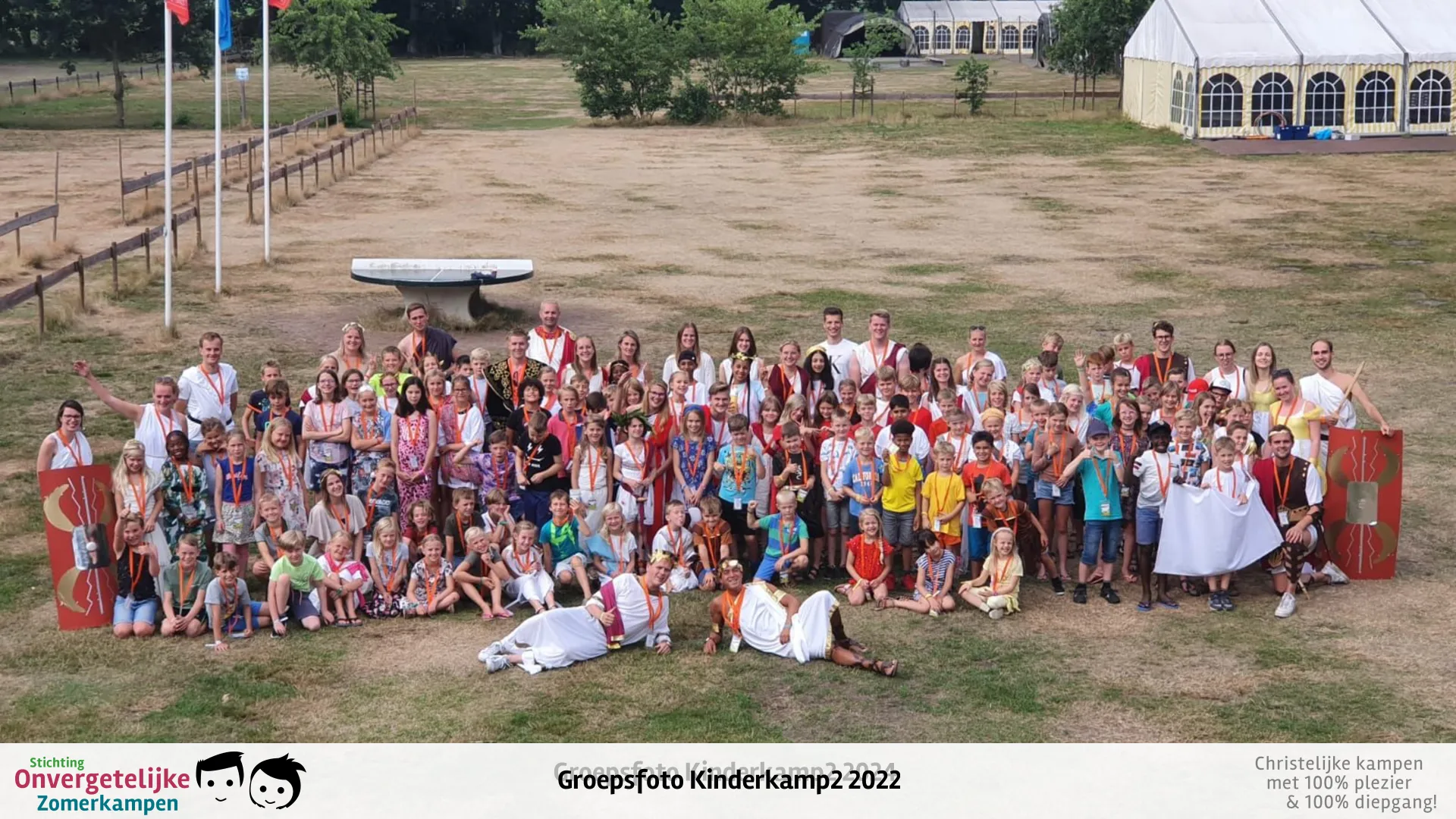 Groepsfoto van Kinderkamp week 2 in 2022