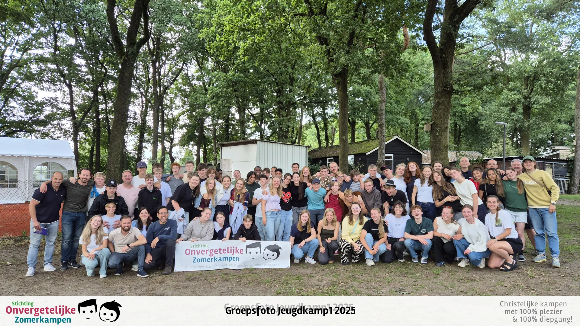 Groepsfoto van Jeugdkamp week 1 in 2025