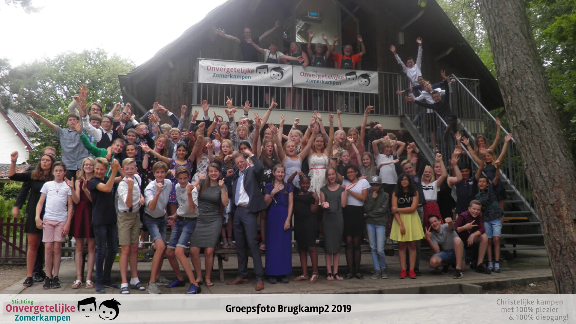Groepsfoto van Brugkamp week 2 in 2019