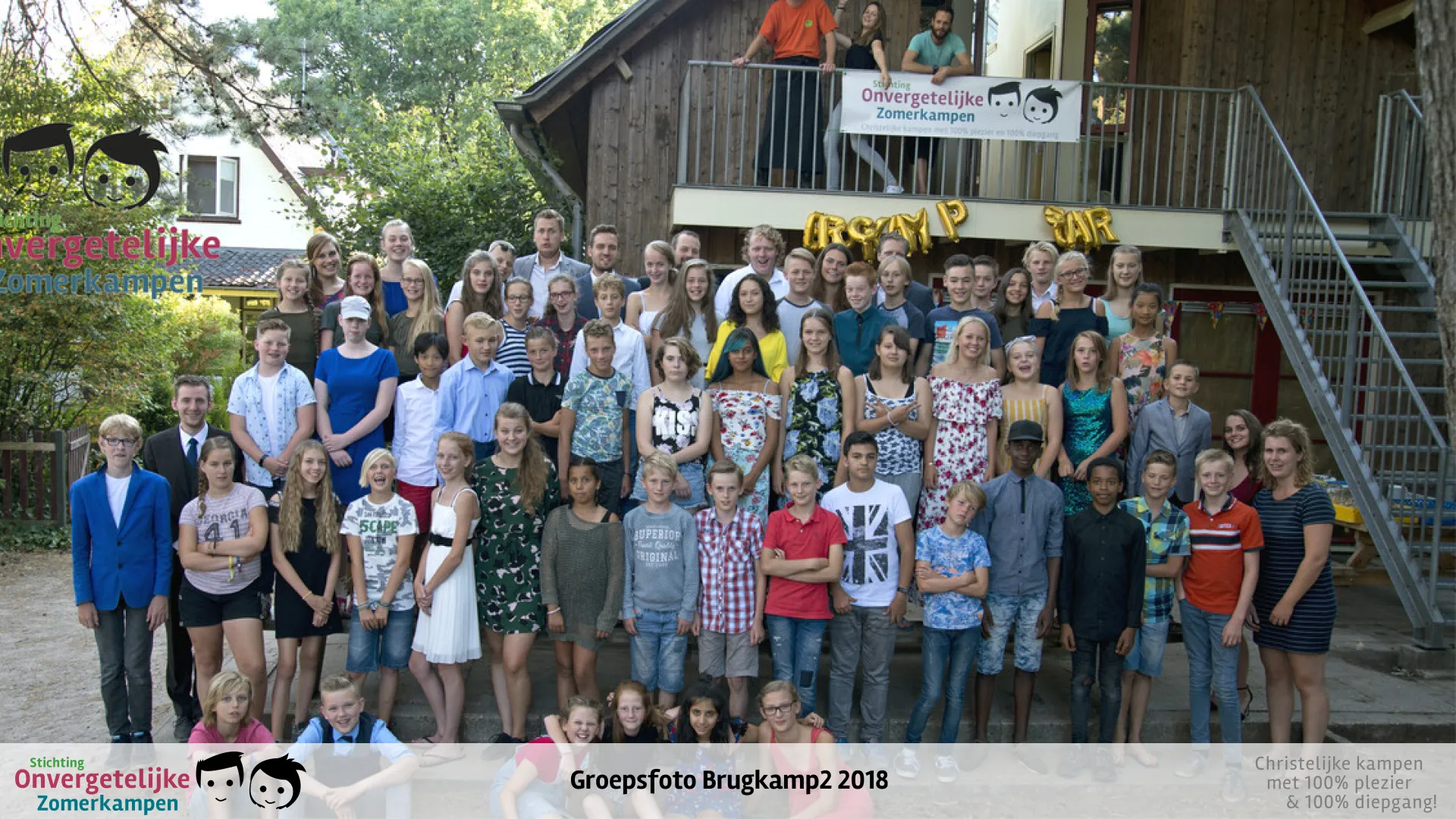 Groepsfoto van Brugkamp week 2 in 2018