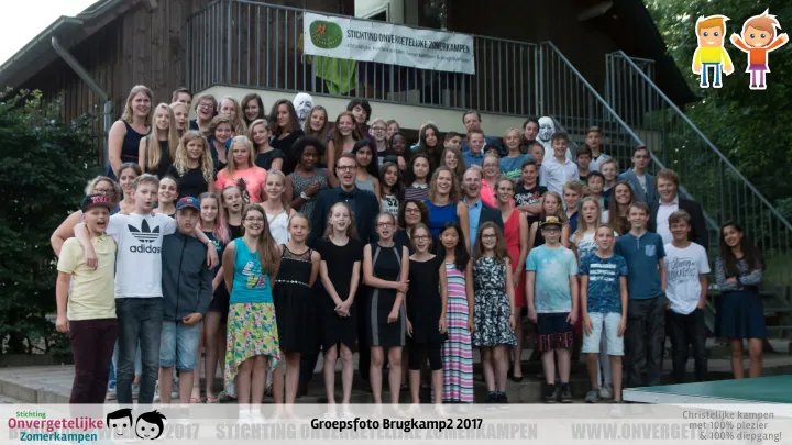 Groepsfoto van Brugkamp week 2 in 2017