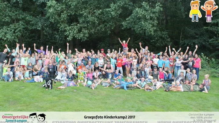 Groepsfoto van Kinderkamp week 2 in 2017