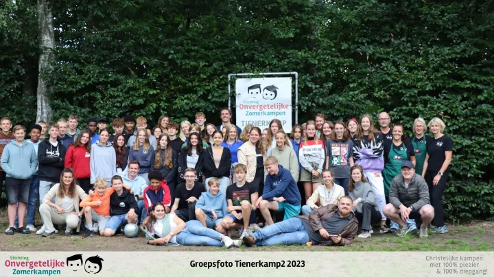 Groepsfoto van Tienerkamp week 2 in 2023
