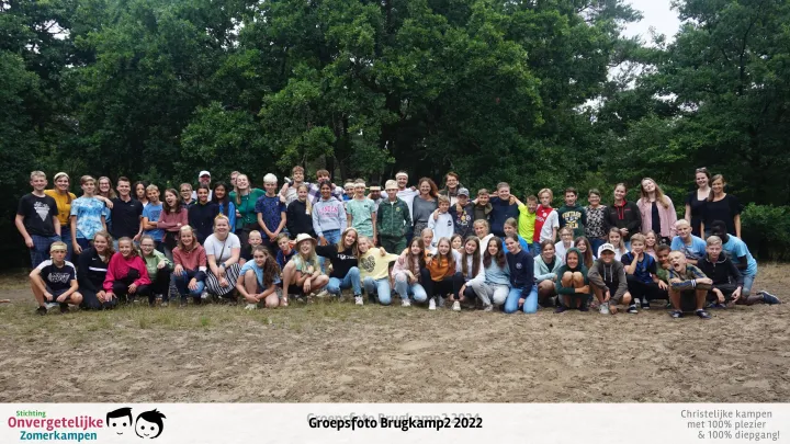 Groepsfoto van Brugkamp week 2 in 2022