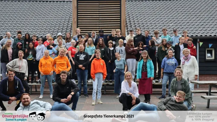 Groepsfoto van Tienerkamp week 2 in 2021