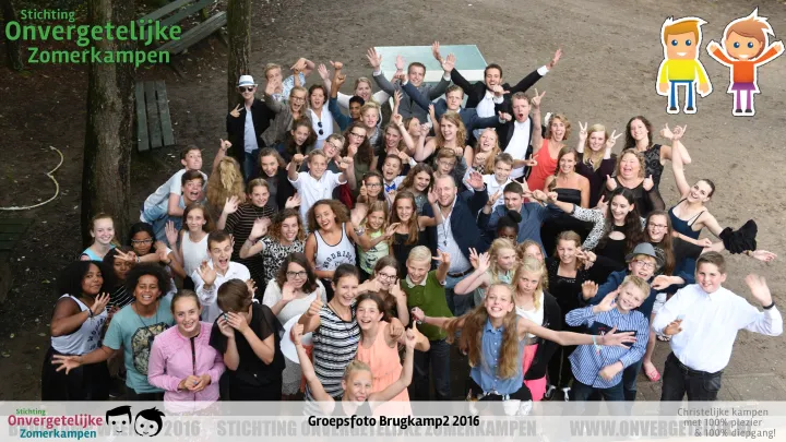 Groepsfoto van Brugkamp week 2 in 2016