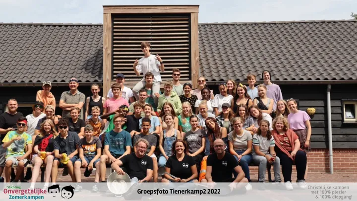 Groepsfoto van Tienerkamp week 2 in 2022